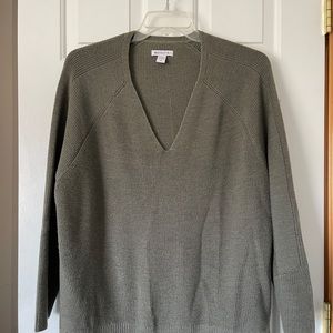 1X Athleta Hanover V-Neck sweater Metropolis Grey -no side slits